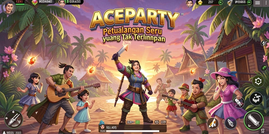 Screenshot gameplay ACEPARTY yang menunjukkan aksi seru dalam petualangan.