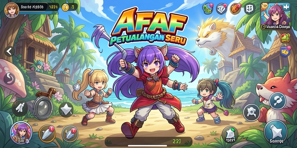 Menampilkan aksi seru dari karakter anime dalam AFAF.