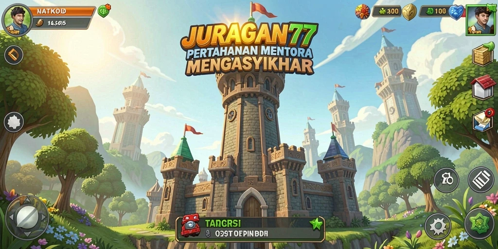 Gameplay menara pertahanan yang seru di JURAGAN77.