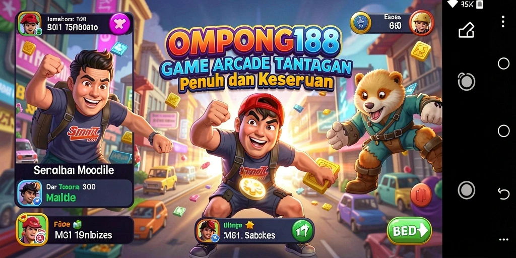 Tampilan seru dari gameplay OMPONG188 yang menantang.